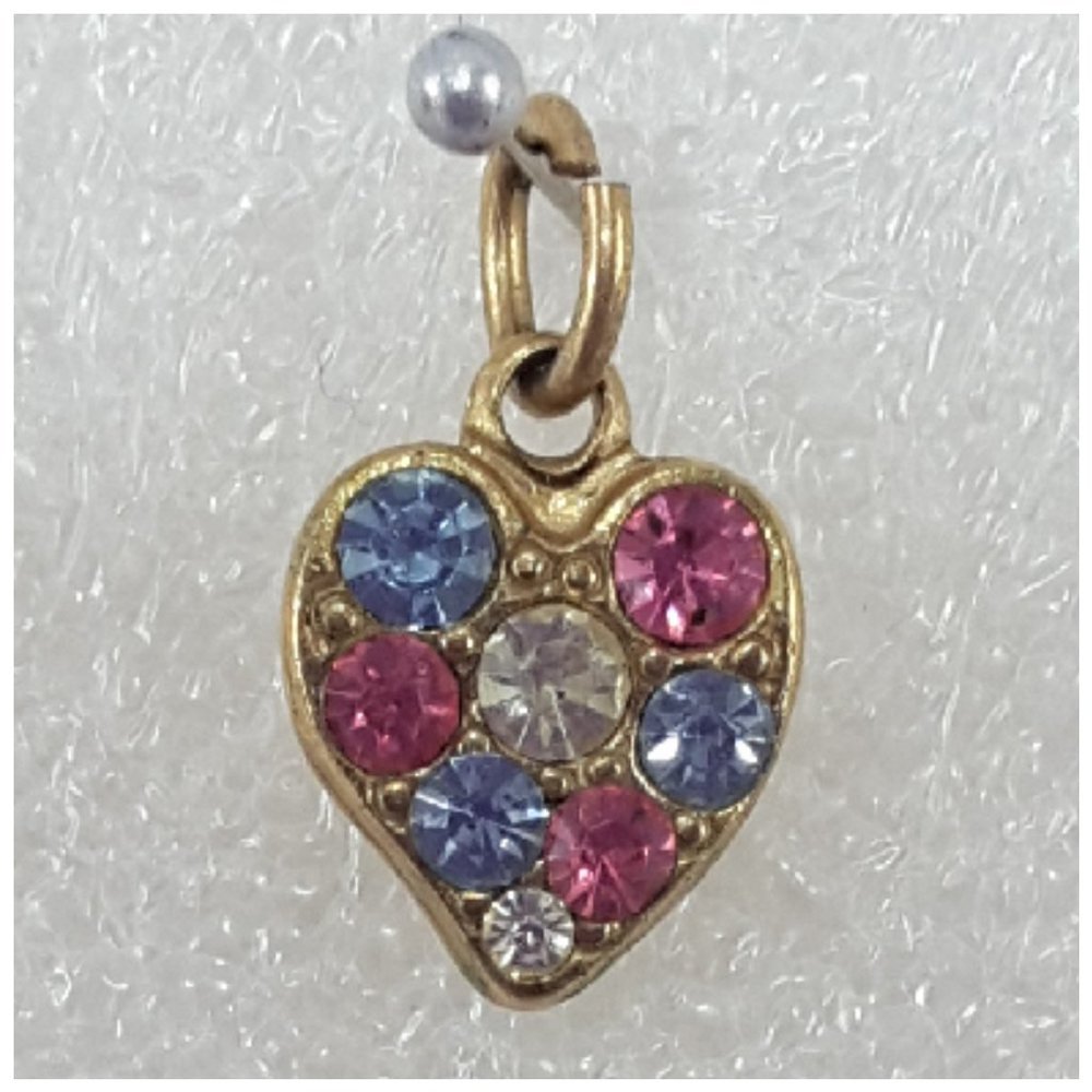 Multi-Colored Rhinestone Heart Pendant. - Picture 5 of 8